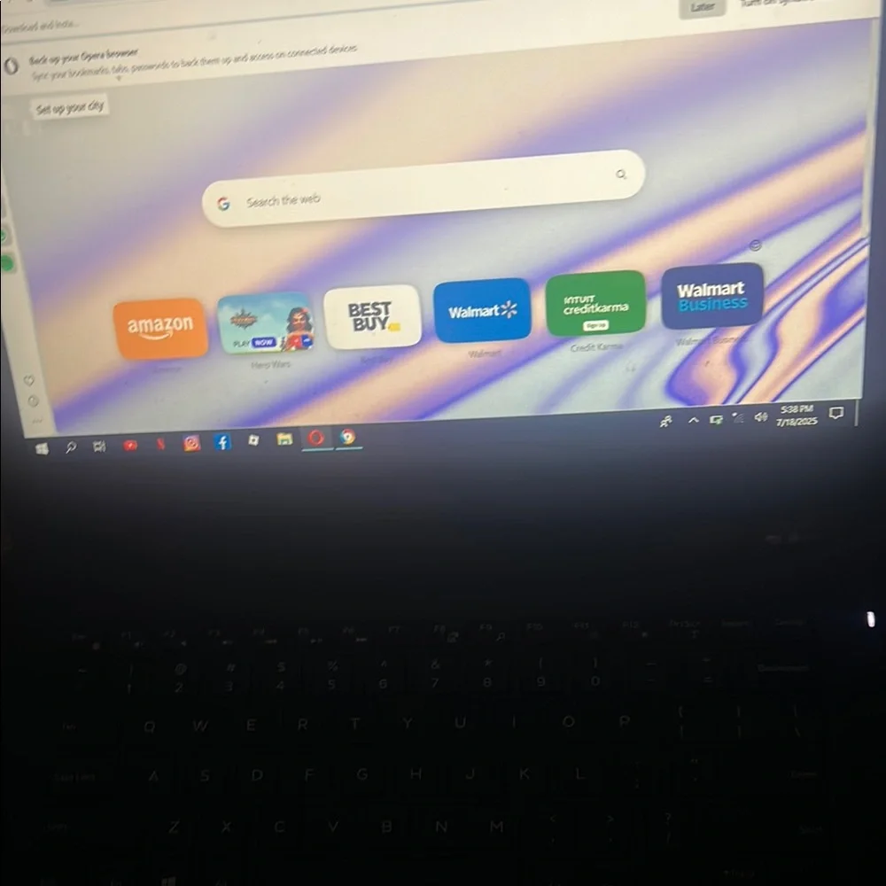 Dell Laptop with Black and Purple Design